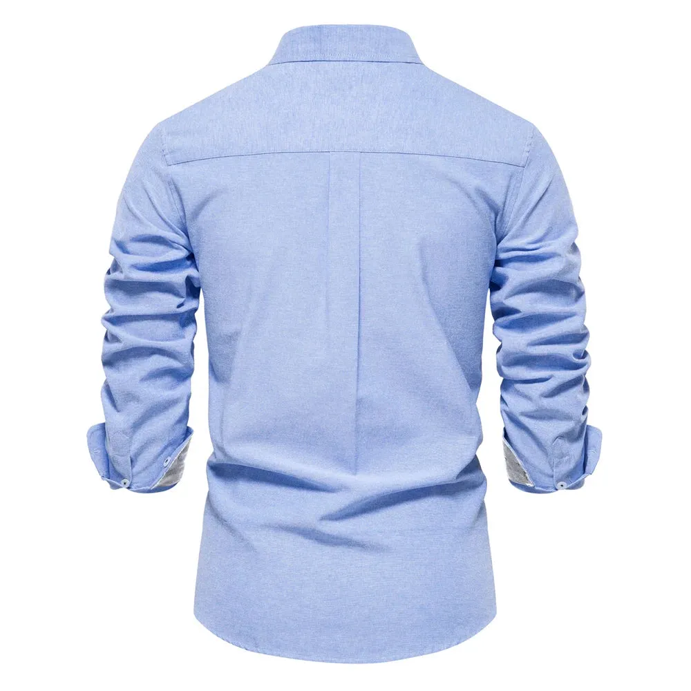 Men's Long Sleeve Button Down Cotton Blend Casual Shirts