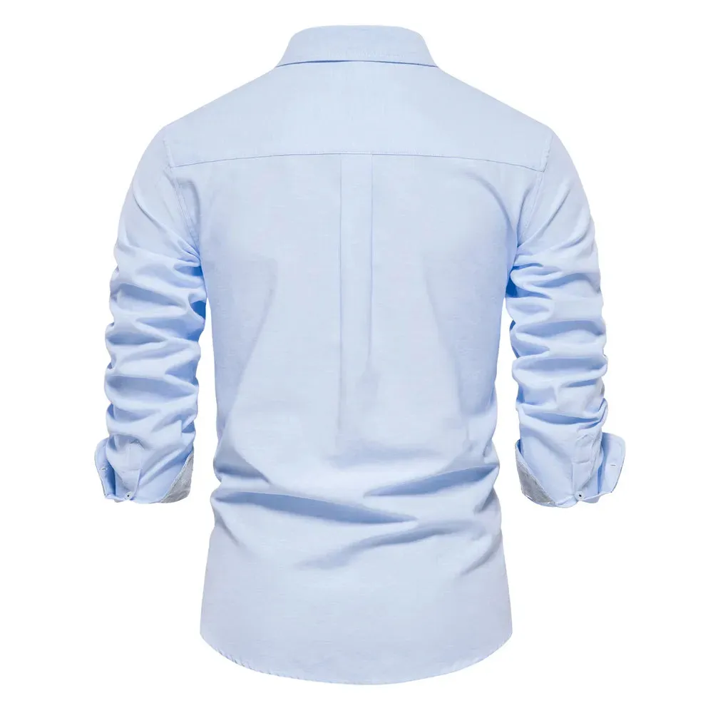 Men's Long Sleeve Button Down Cotton Blend Casual Shirts
