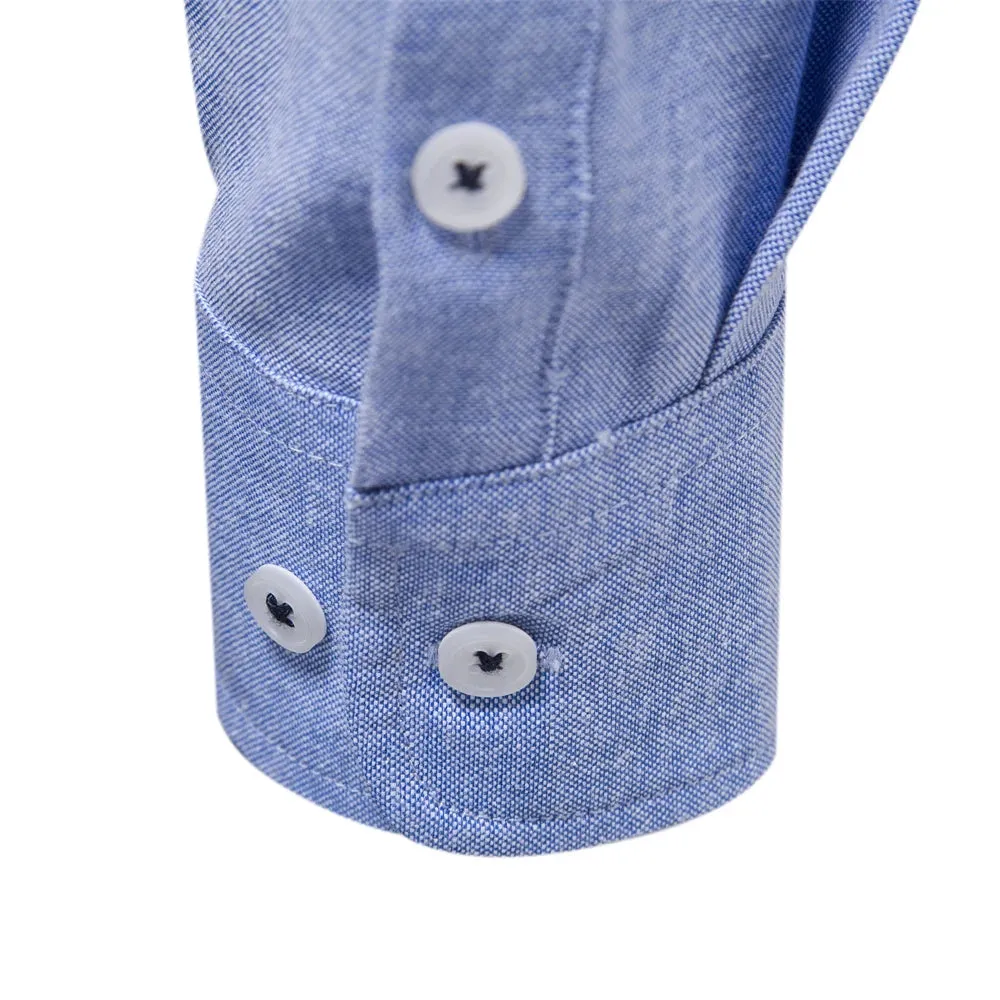 Men's Long Sleeve Button Down Cotton Blend Casual Shirts