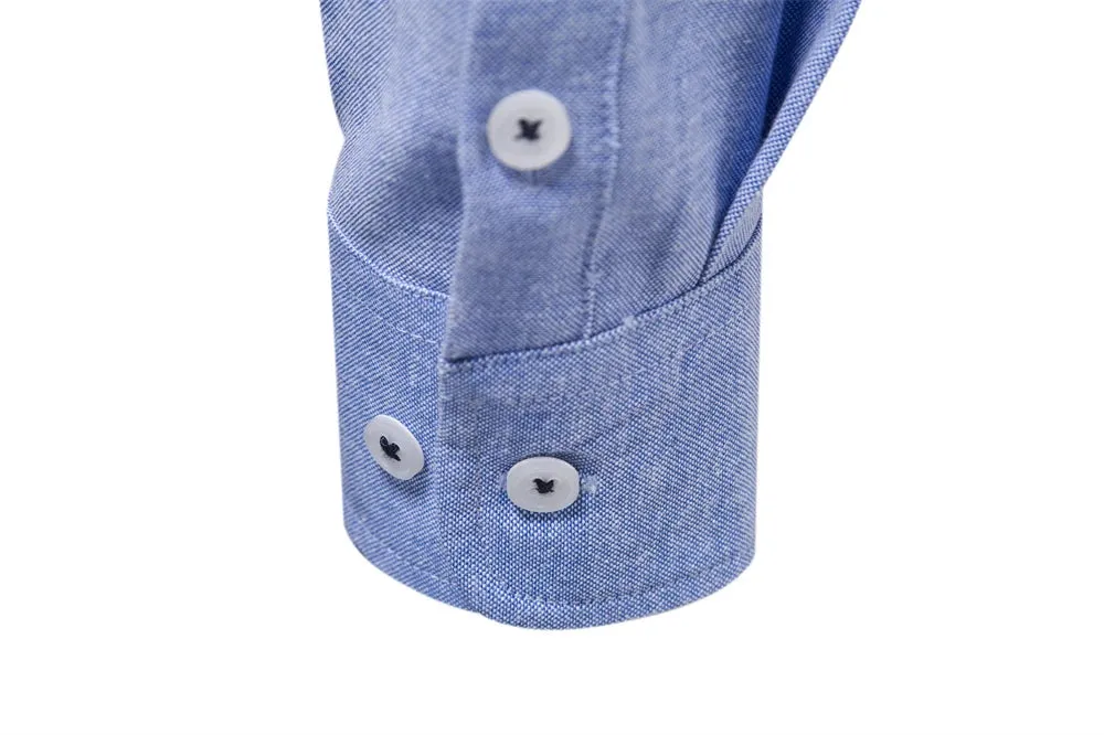 Men's Long Sleeve Button Down Cotton Blend Casual Shirts