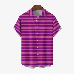 Men's Stripe Casual Short Sleeve Shirt 2403000754