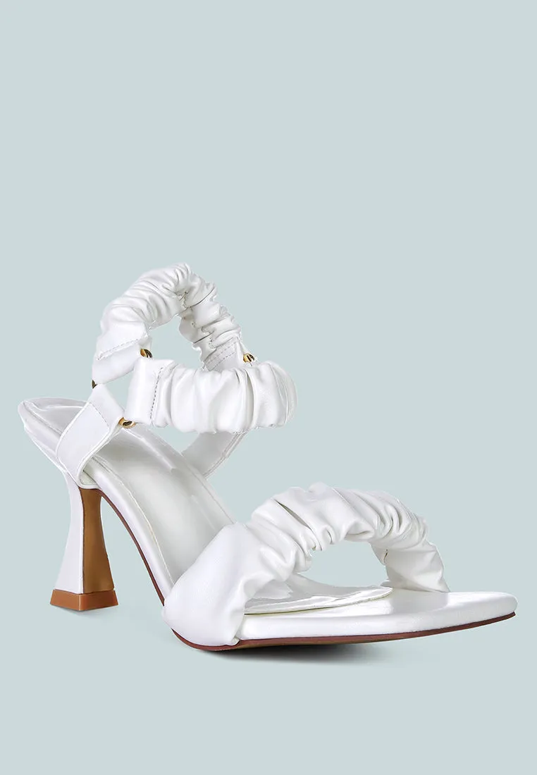 Merker Ruched Spool Heel Casual Sandals By Ruw