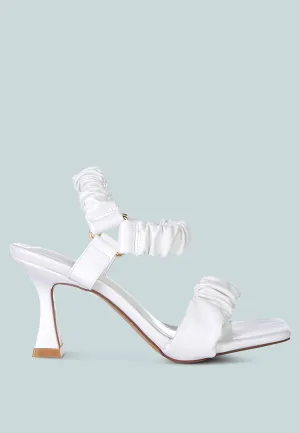Merker Ruched Spool Heel Casual Sandals By Ruw
