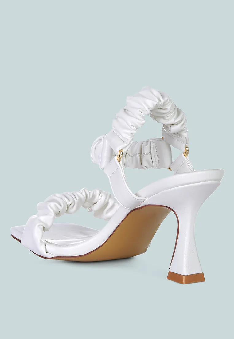 Merker Ruched Spool Heel Casual Sandals By Ruw