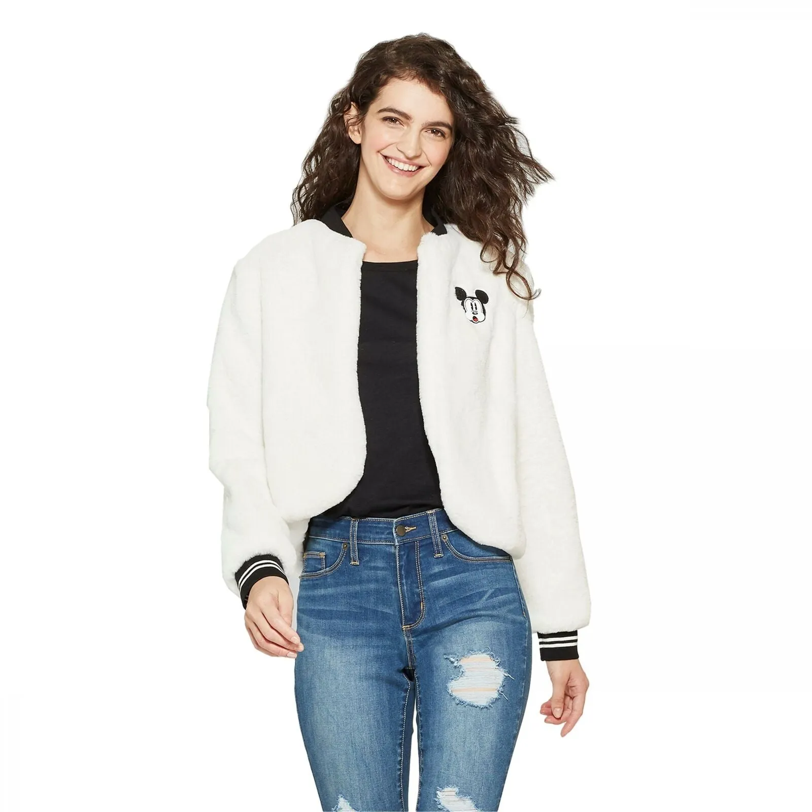 Mickey Mouse Women's Disney Faux Fur Bomber Jacket
