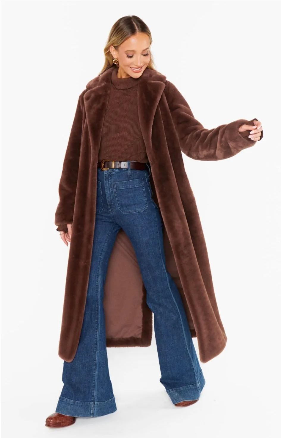 Miss Tiffy Fur Jacket Brown Faux Fur