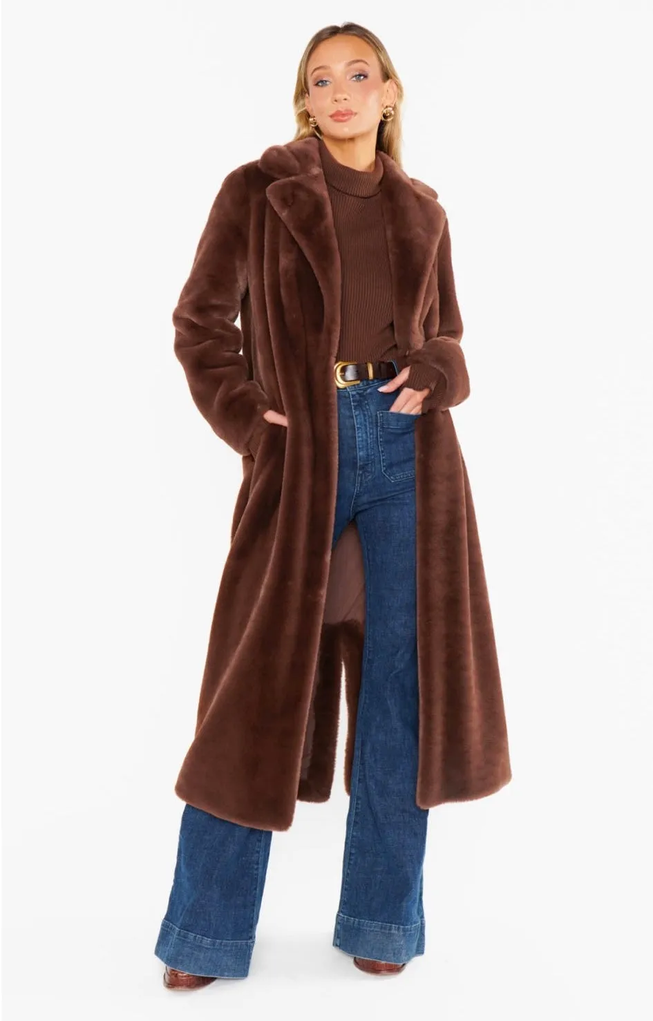 Miss Tiffy Fur Jacket Brown Faux Fur