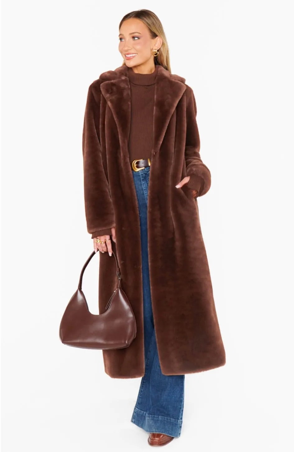 Miss Tiffy Fur Jacket Brown Faux Fur