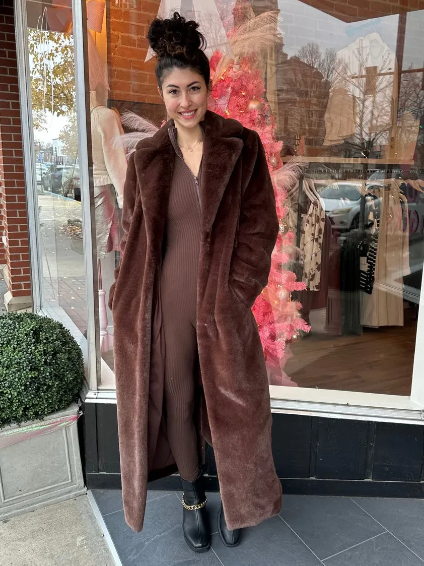 Miss Tiffy Fur Jacket Brown Faux Fur