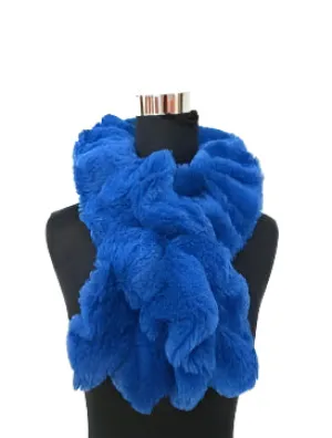 Misty Blue Holly - Faux Fun Fur Scrunchy Scarf