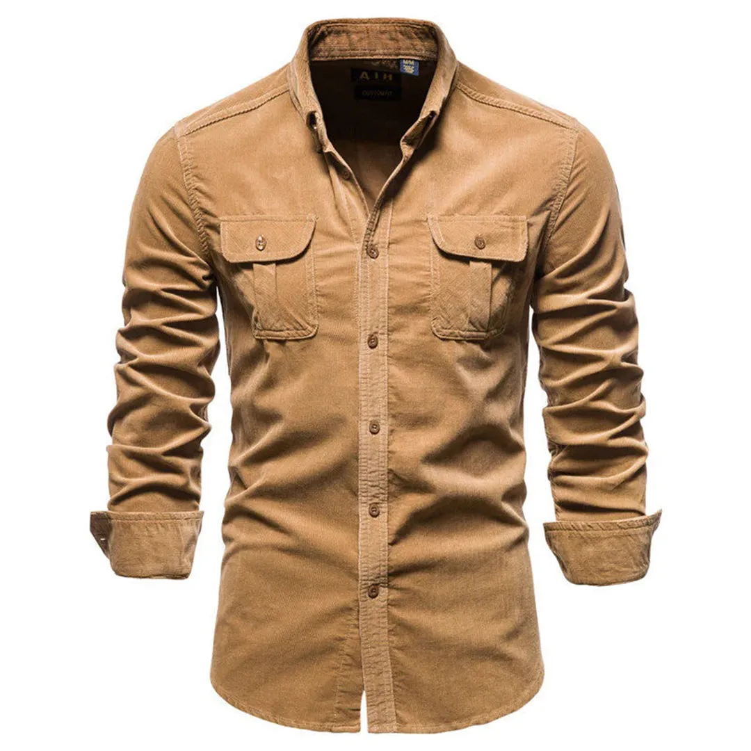 ModaVibe Klassisches Corduroy Polo Herrenshirt