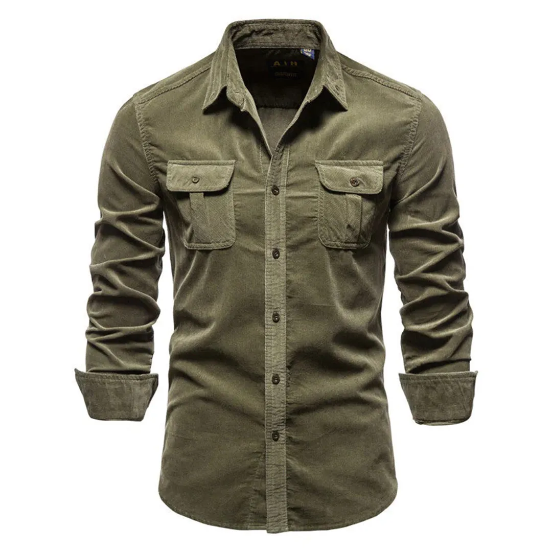 ModaVibe Klassisches Corduroy Polo Herrenshirt
