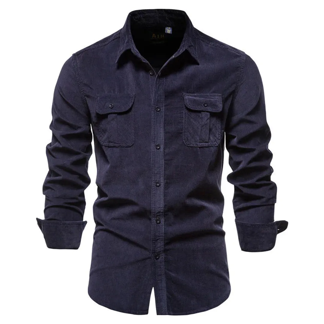 ModaVibe Klassisches Corduroy Polo Herrenshirt