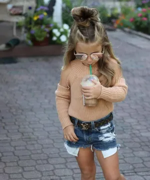 Mother Daughter Matching  Off Shoulder Blouse Sweater