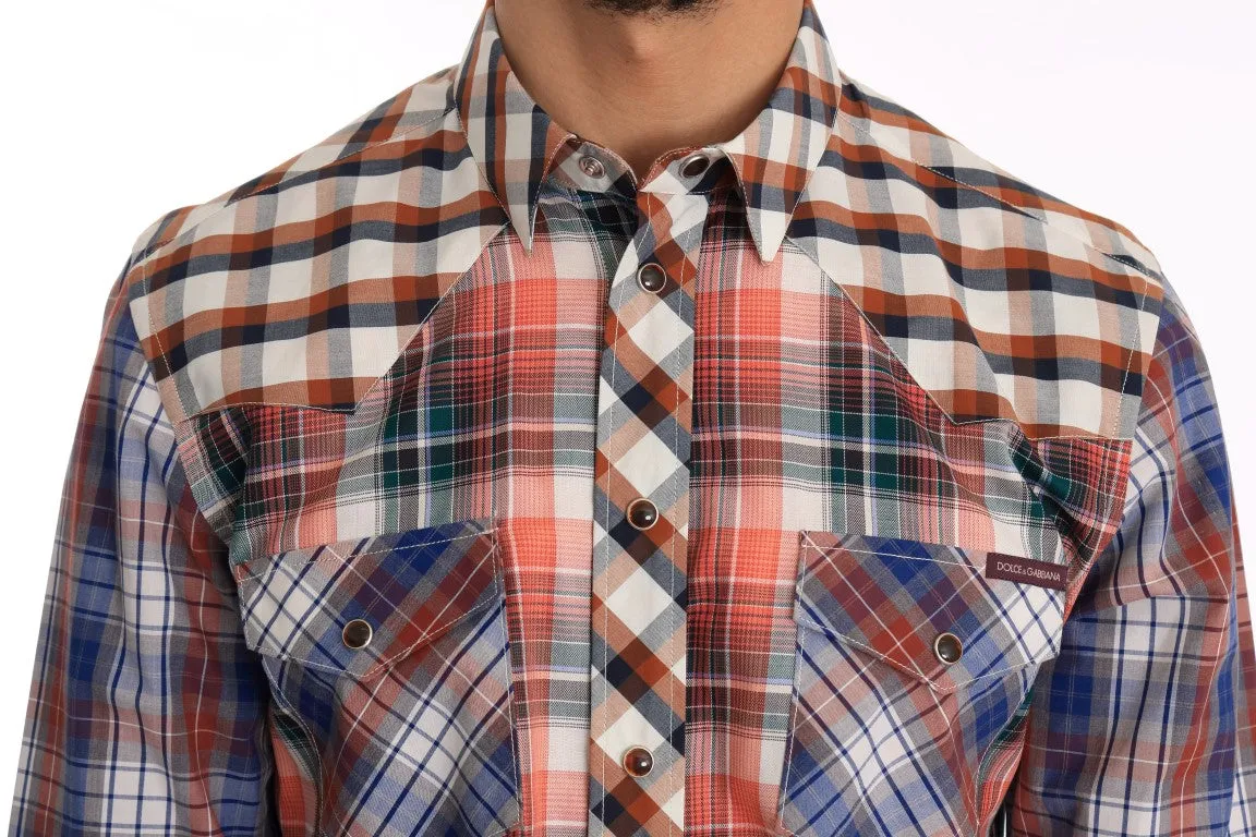 Multicolor Check Cotton Slim Fit Shirt