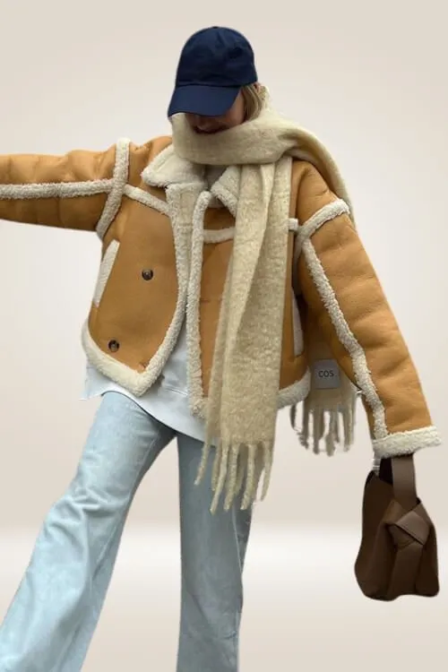 Mustard Mellow Shearling Winter Jacket