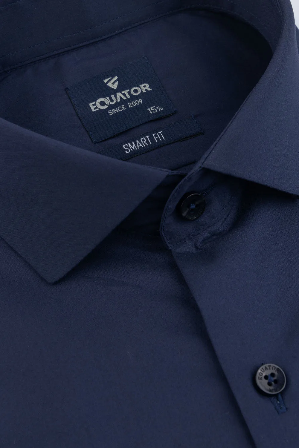 Navy Cotton Formal Shirt