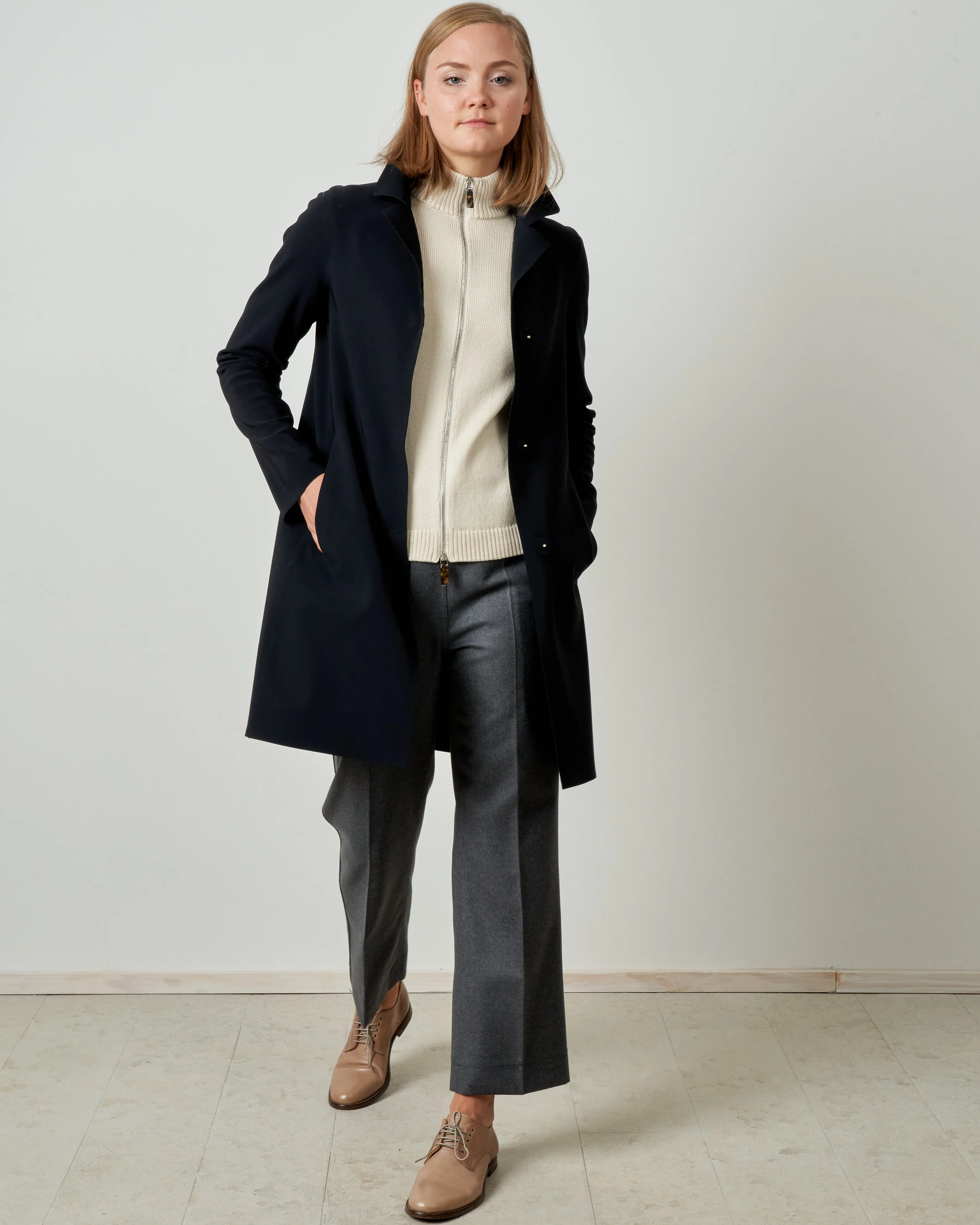 neoprene topper coat - black