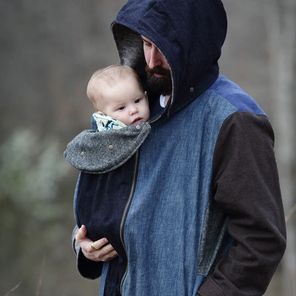Nestledown Add-on Sewing Pattern for Forester COAT - Adult ~ Zip in Baby-Wearing   Pregnancy Panels
