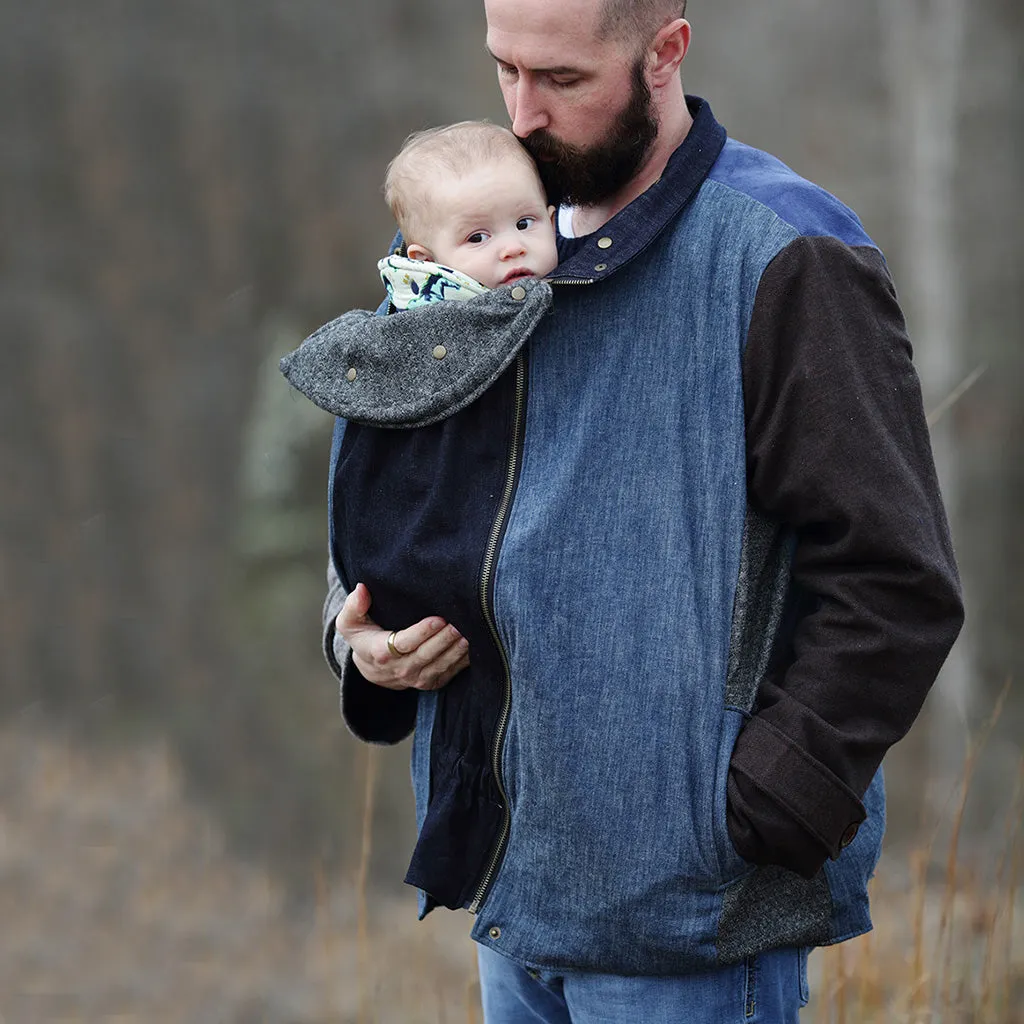 Nestledown Add-on Sewing Pattern for Forester COAT - Adult ~ Zip in Baby-Wearing   Pregnancy Panels