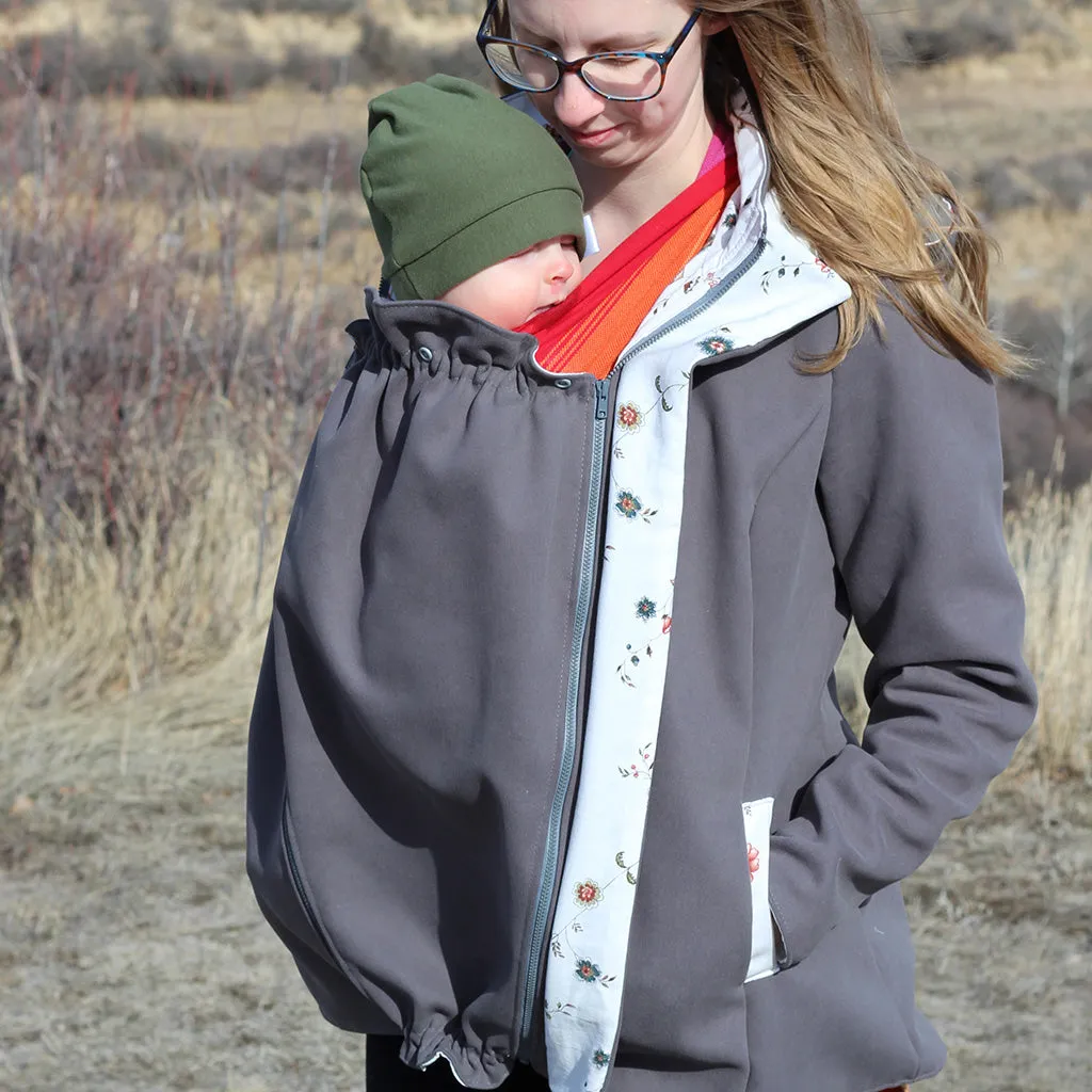 Nestledown Add-on Sewing Pattern for Forester COAT - Adult ~ Zip in Baby-Wearing   Pregnancy Panels