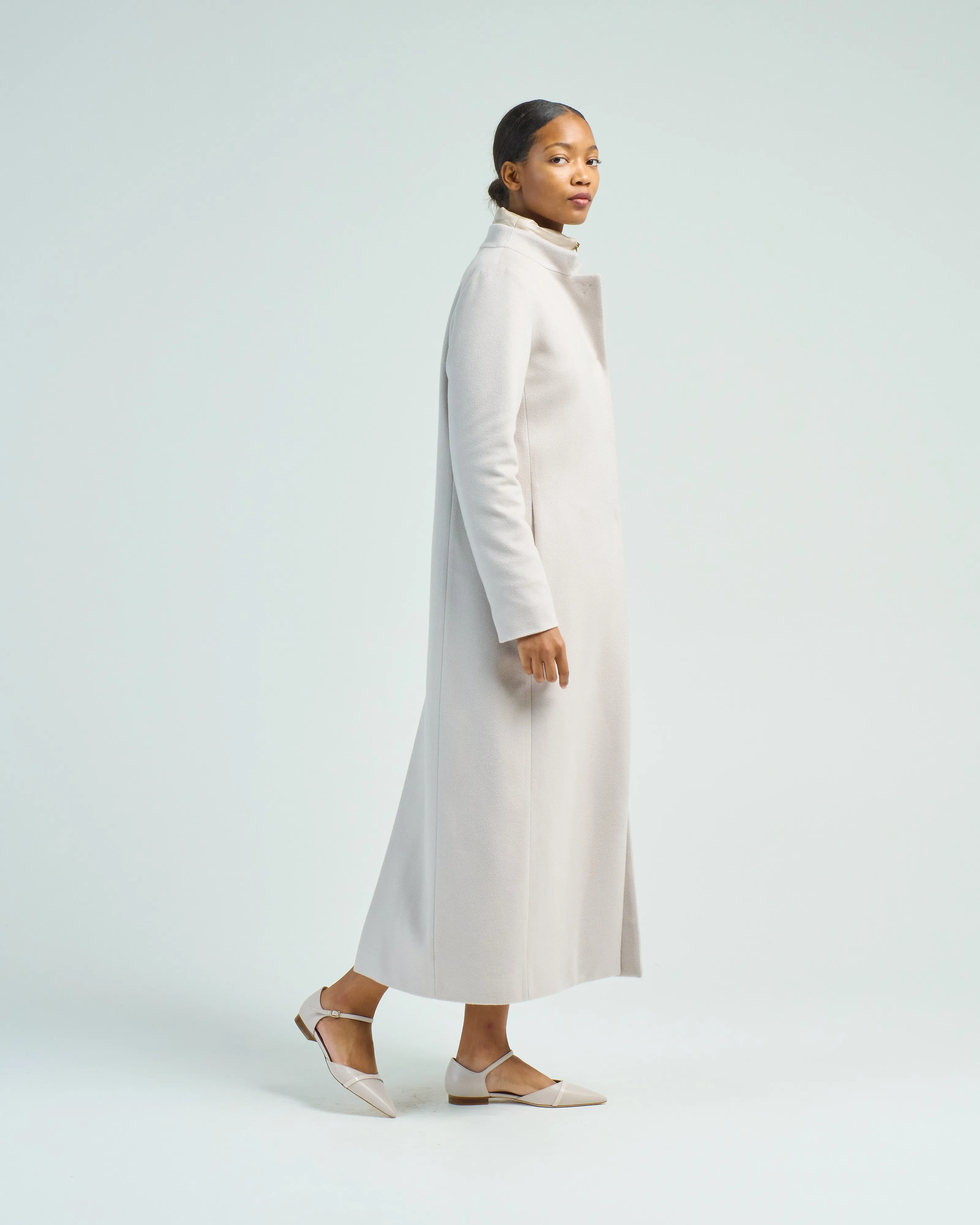 new cashmere long straight coat