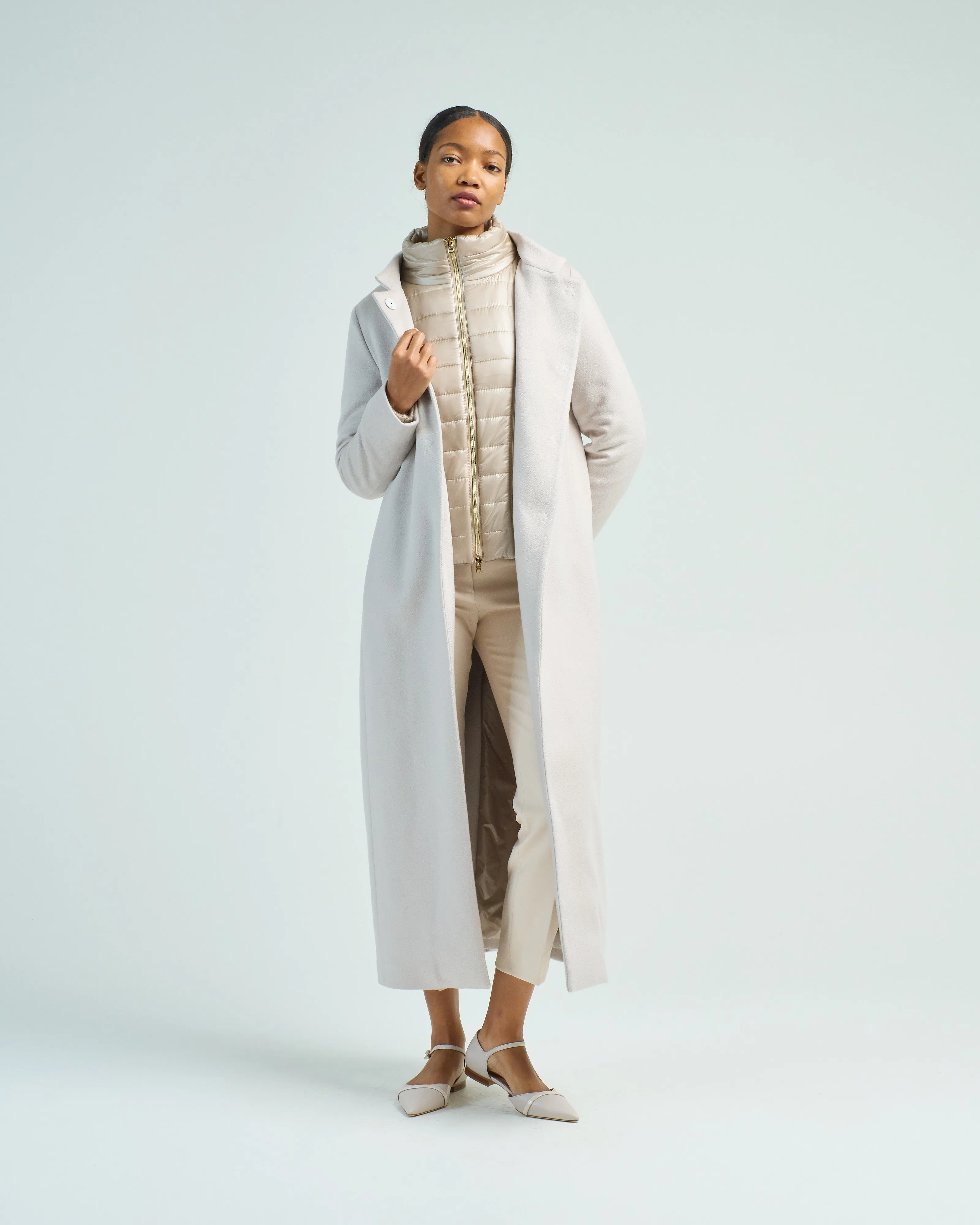 new cashmere long straight coat