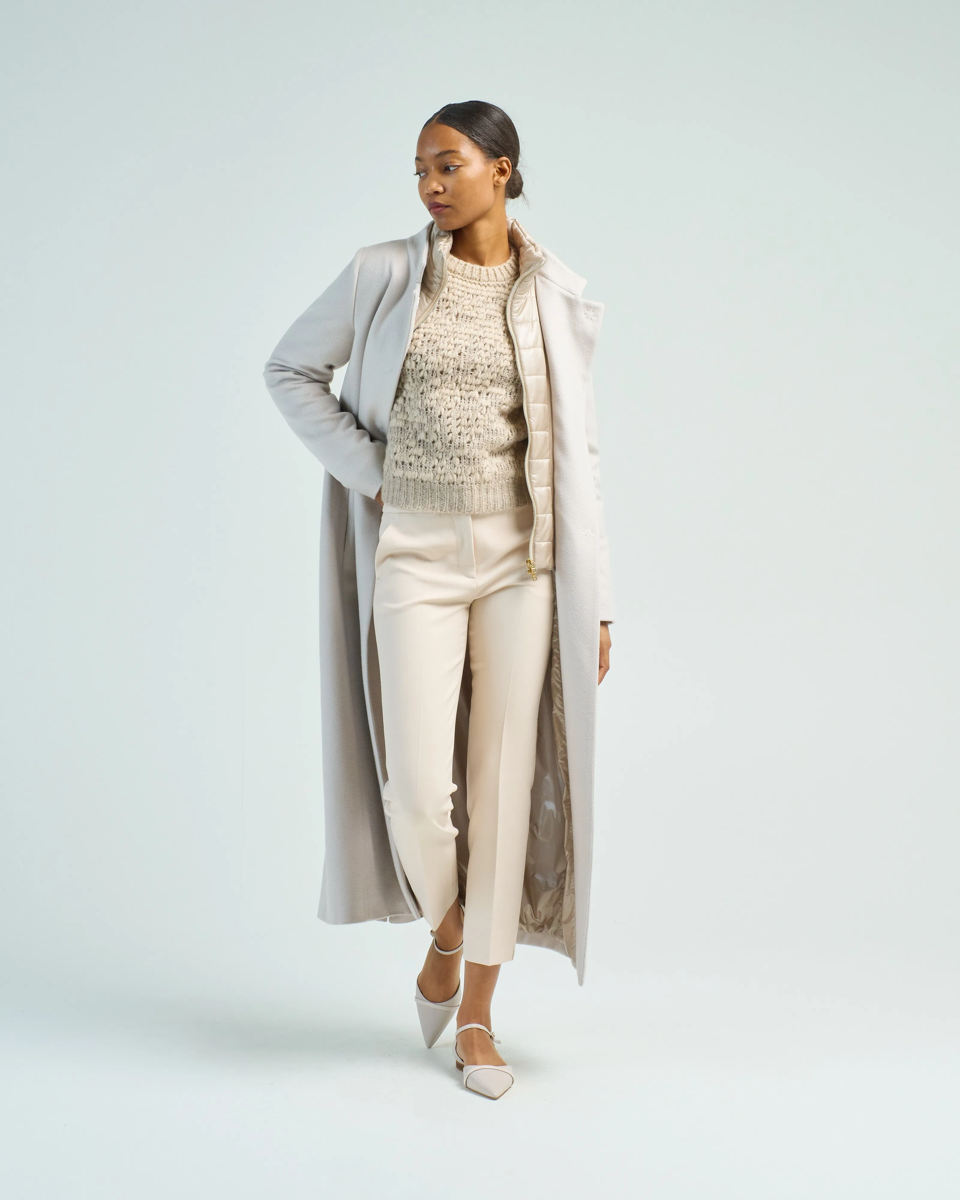 new cashmere long straight coat