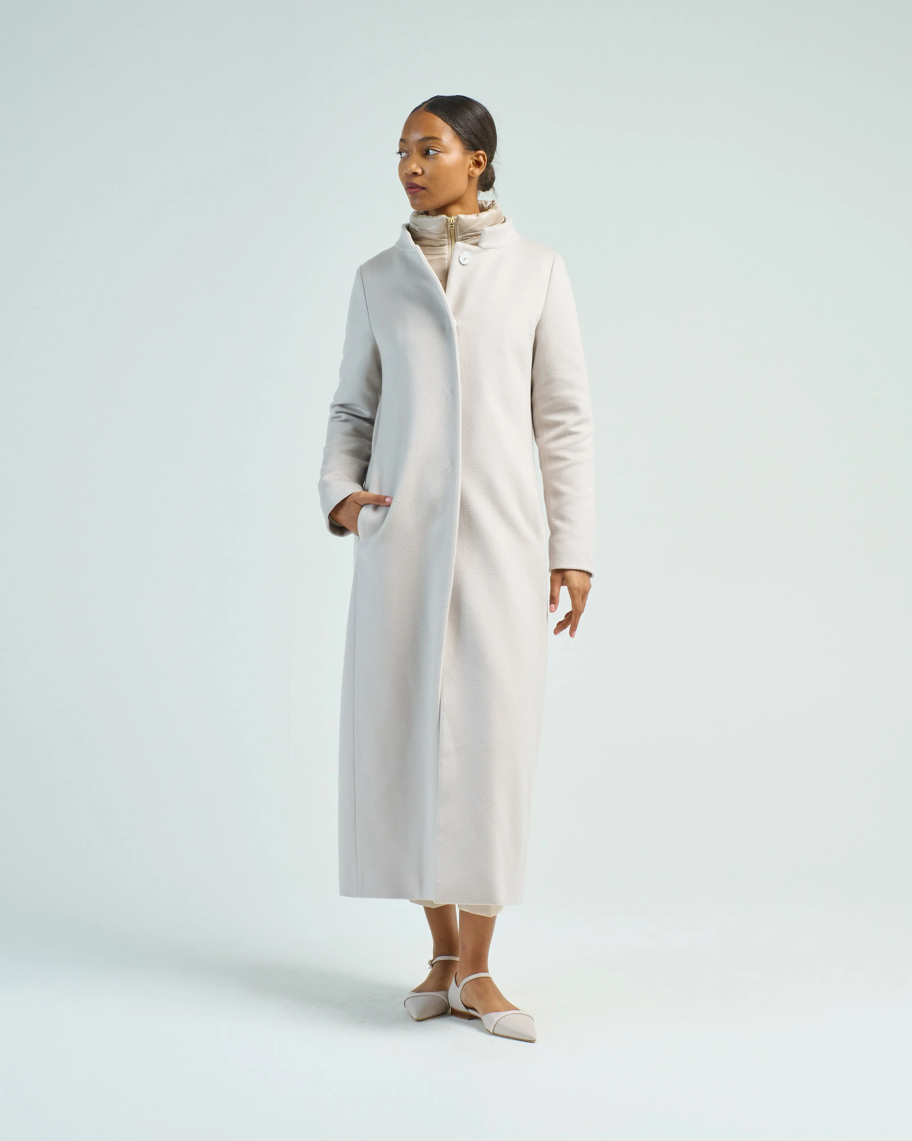 new cashmere long straight coat