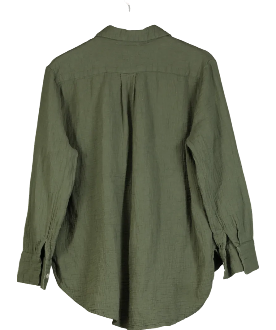 New Look Green Khaki Button Down Shirt UK 8