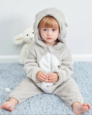 Newborn Baby Cartoon Rat Winter Bunting Bodysuit Warm Hooded Romper Jumpsuit