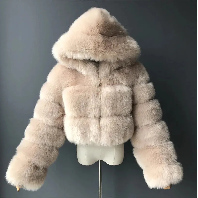 Nuvio -  Faux Fur Cropped Coat
