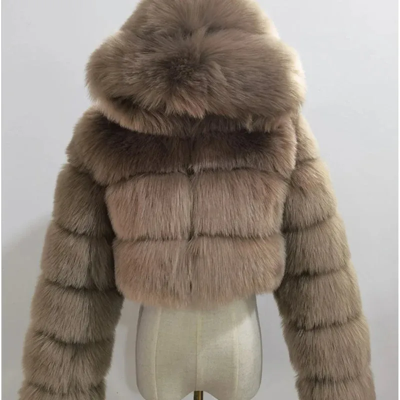 Nuvio -  Faux Fur Cropped Coat