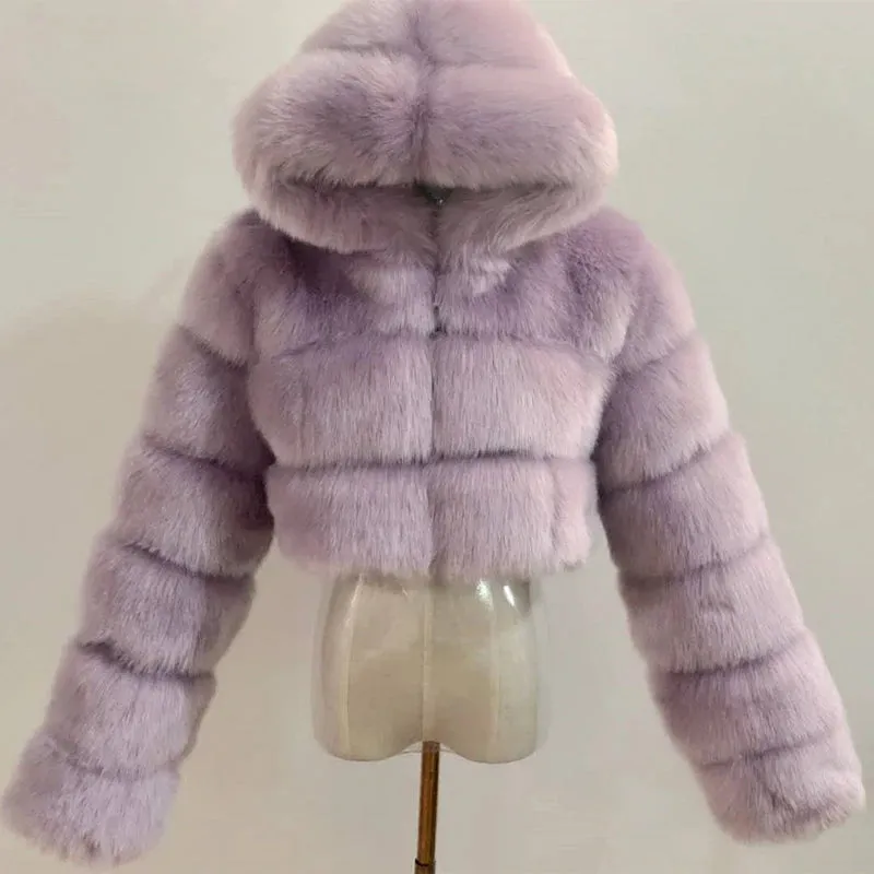 Nuvio -  Faux Fur Cropped Coat
