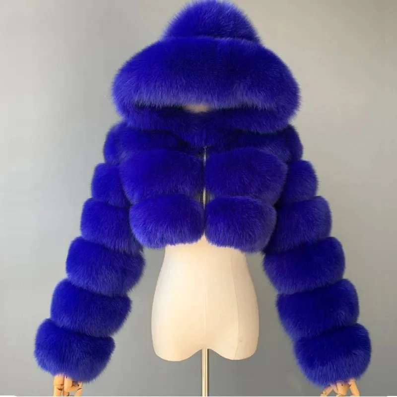 Nuvio -  Faux Fur Cropped Coat