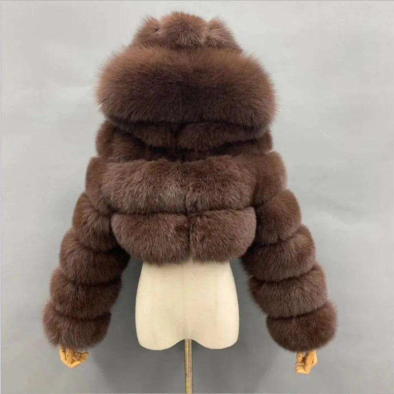 Nuvio -  Faux Fur Cropped Coat