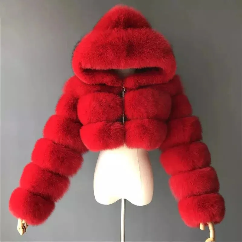 Nuvio -  Faux Fur Cropped Coat