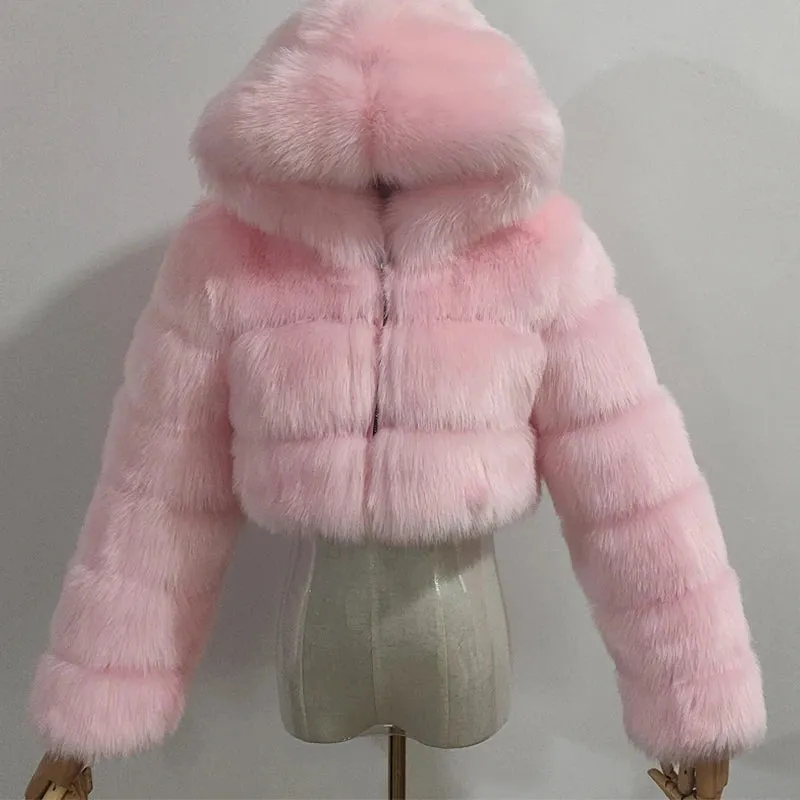 Nuvio -  Faux Fur Cropped Coat