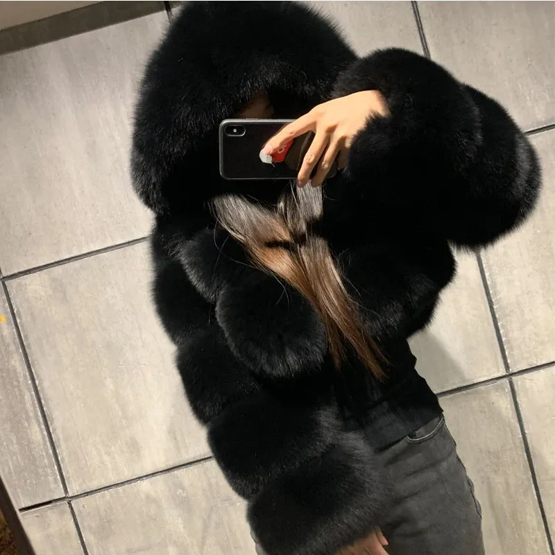 Nuvio -  Faux Fur Cropped Coat