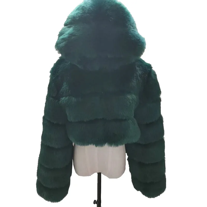Nuvio -  Faux Fur Cropped Coat