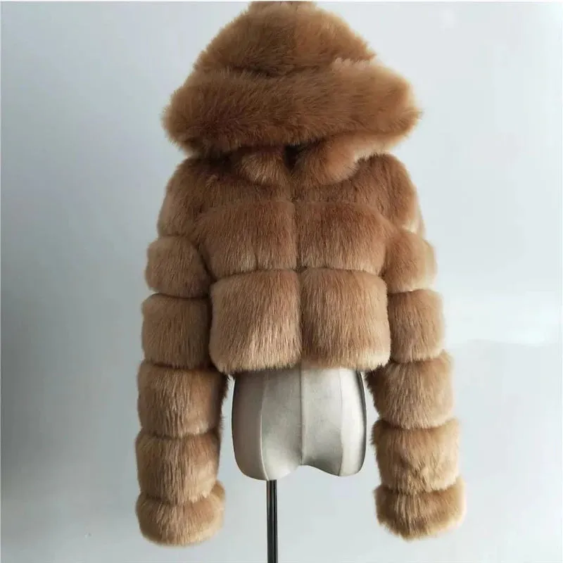 Nuvio -  Faux Fur Cropped Coat