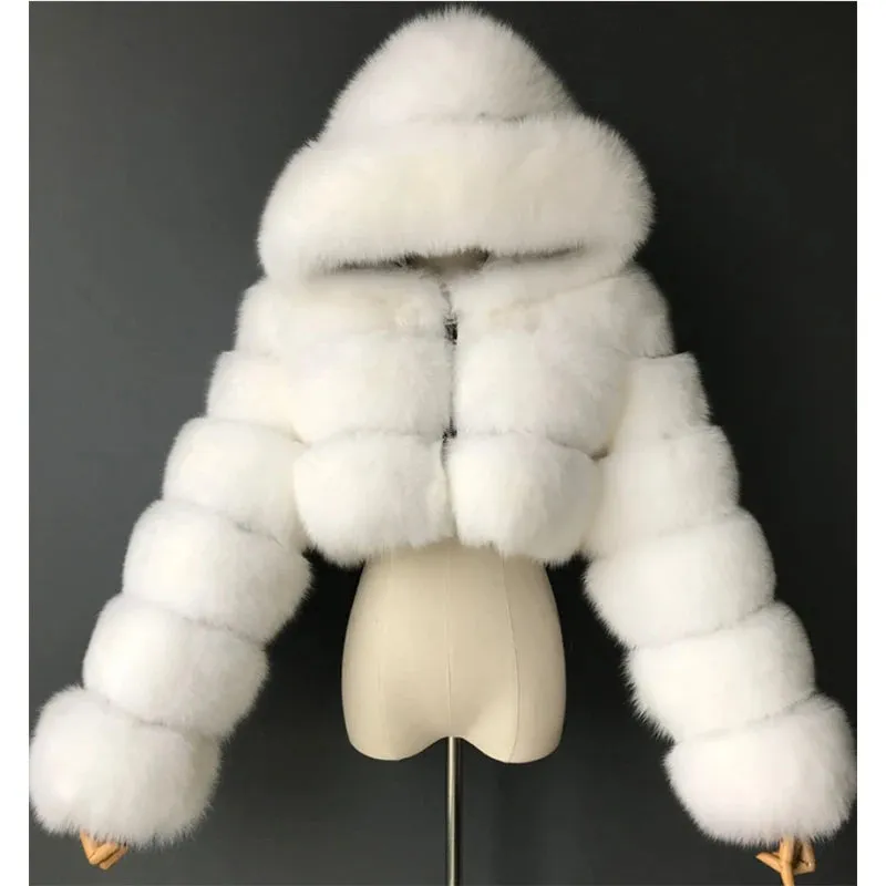 Nuvio -  Faux Fur Cropped Coat