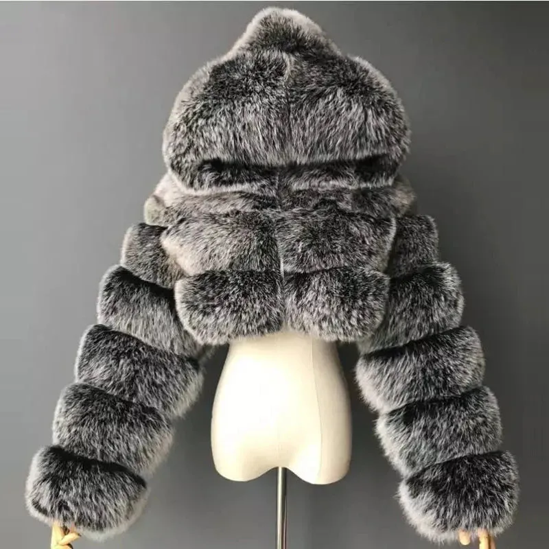Nuvio -  Faux Fur Cropped Coat