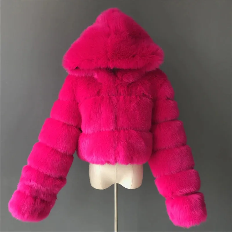 Nuvio -  Faux Fur Cropped Coat