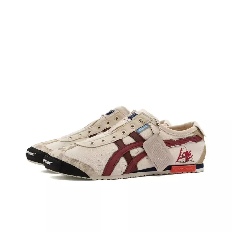 Onitsuka Tiger MEXICO 66 Casual Canvas Woman F580823 Beige&Maroon