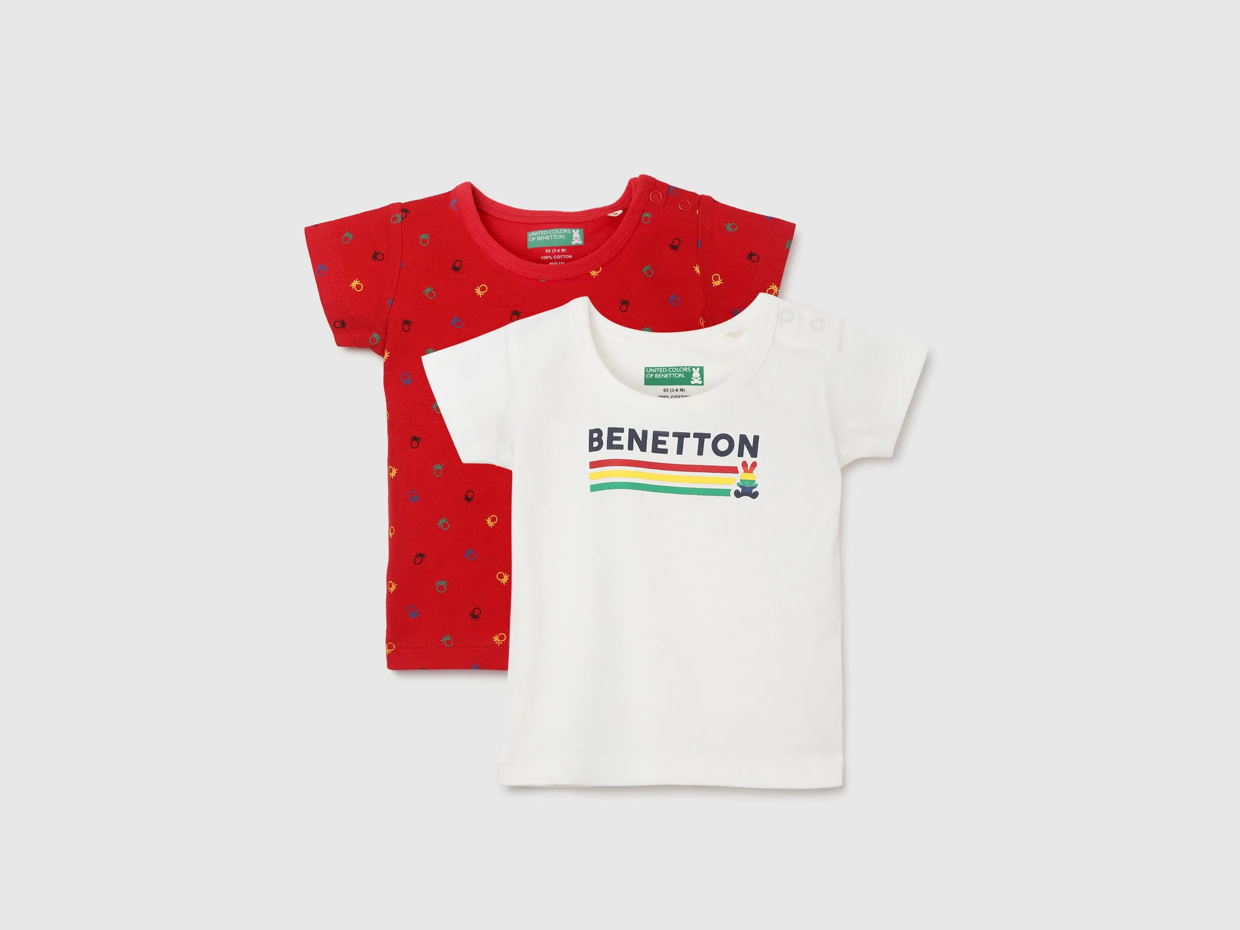 Pack of 2 Regular Fit Round Neck Printed Baby T-Shirts