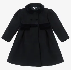 Patachou -Navy Velvet Trim Coat