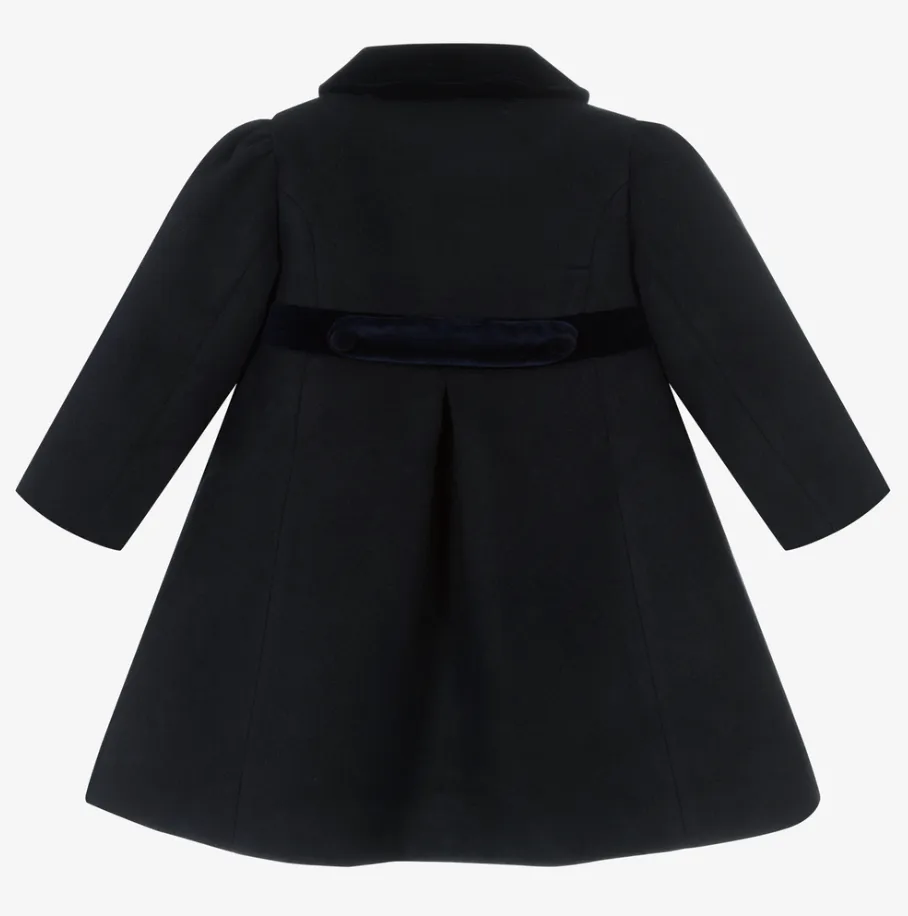 Patachou -Navy Velvet Trim Coat