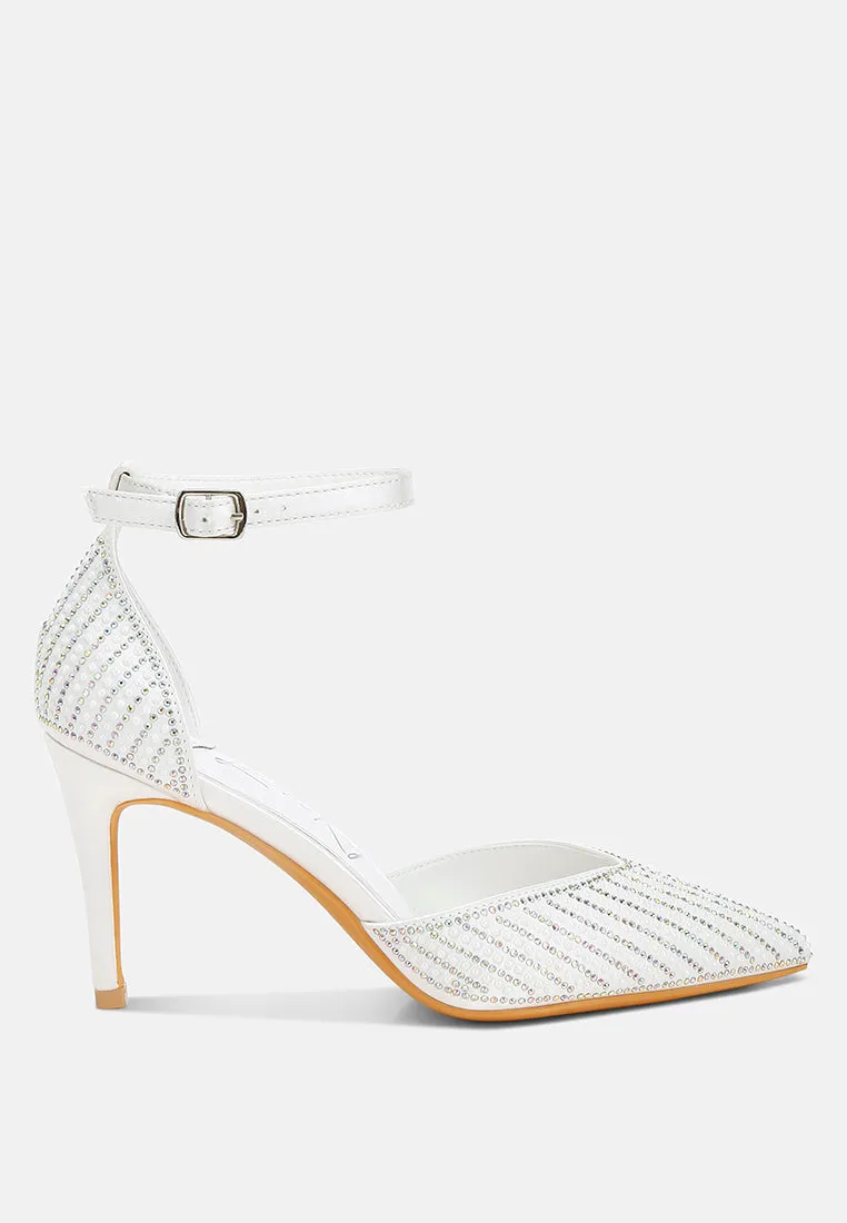 Pearls & Sequins Embellished Stiletto Sandals by RUW