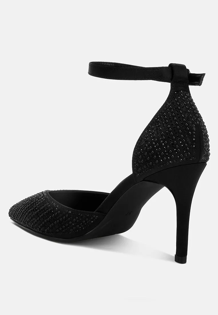 Pearls & Sequins Embellished Stiletto Sandals by RUW